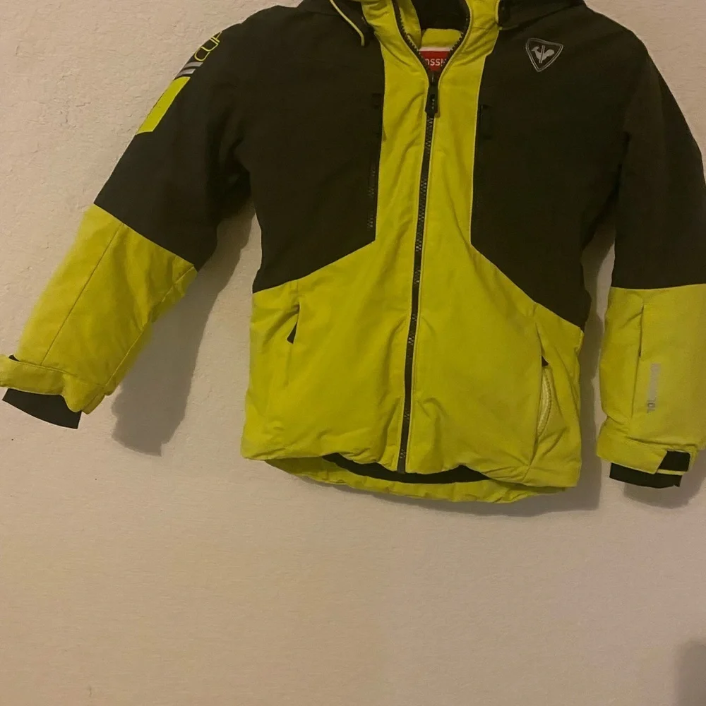 Rossignol Juniors Insulated Waterproof Olive Green Yellow Ski Gorpcore Jacket 8